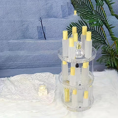 1pc PET Transparent Rotating Storage Rack Plastic Multilayer 360 Rotatable Organ