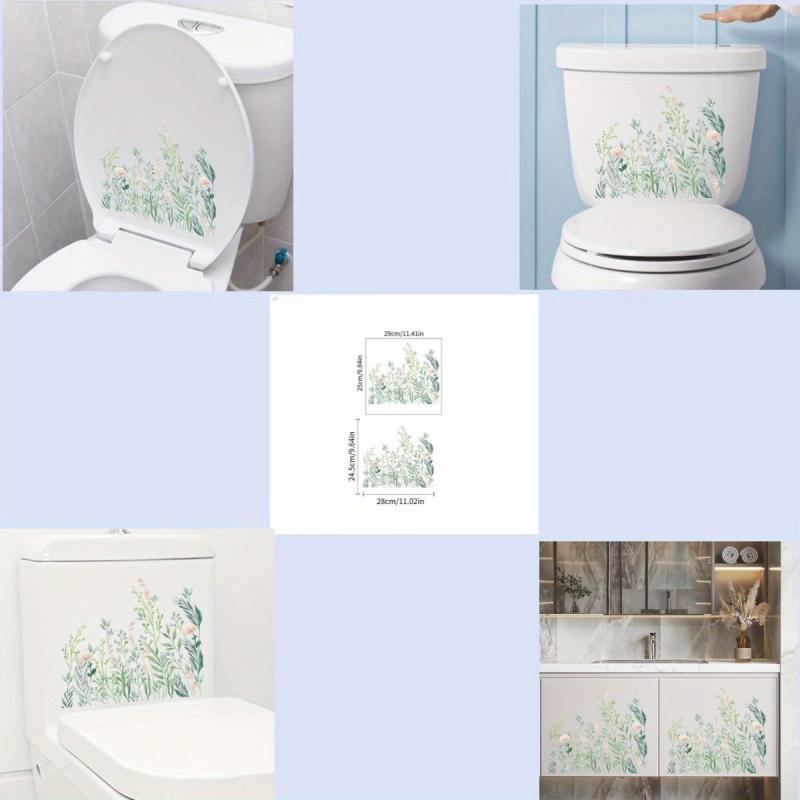 Toilet Cover Sticker Plant Flower Halloween Theme Self-adhesive Toilet Sticker