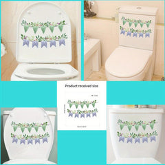 Toilet Cover Sticker Plant Flower Halloween Theme Self-adhesive Toilet Sticker