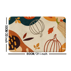 Leaf Printed Bath Rug Soft Non Slip Absorbent Bath Mat Shower Carpet