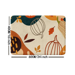 Leaf Printed Bath Rug Soft Non Slip Absorbent Bath Mat Shower Carpet