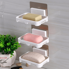Wall Mounted Soap Holder Plastic Soap Rack Drain Soap Sponge Tray