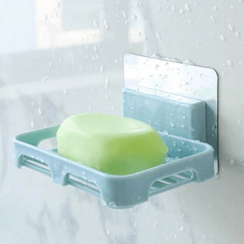 Wall Mounted Soap Holder Plastic Soap Rack Drain Soap Sponge Tray