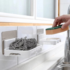 Wall Mounted Soap Holder Plastic Soap Rack Drain Soap Sponge Tray