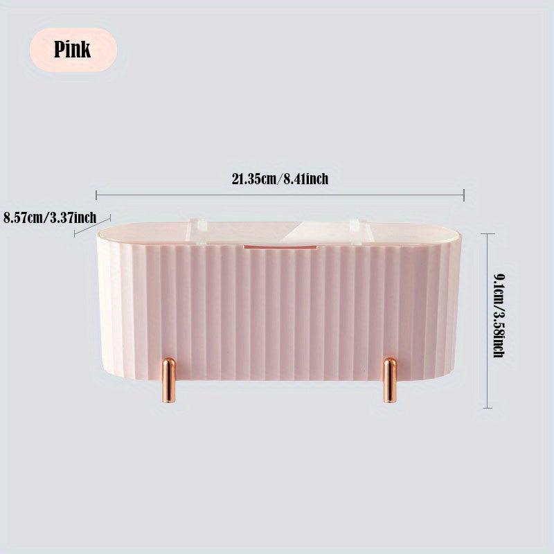 Cosmetic Cotton Storage Box with Transparent Lid Beauty Tool Organizer