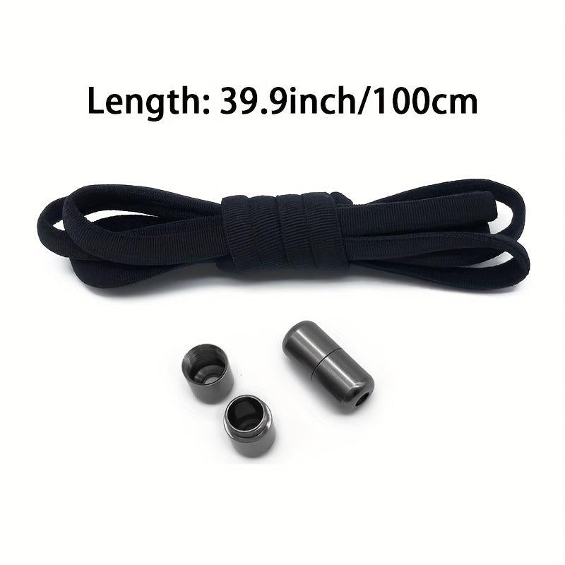 2pcs Elastic No Tie Shoelaces Round Shoe Laces Sneakers Easy Lock Laces