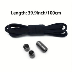 2pcs Elastic No Tie Shoelaces Round Shoe Laces Sneakers Easy Lock Laces