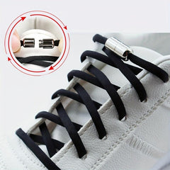 2pcs Elastic No Tie Shoelaces Round Shoe Laces Sneakers Easy Lock Laces