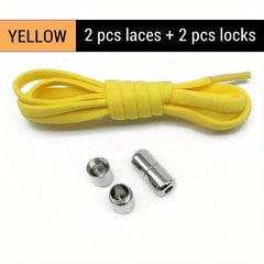 2pcs Elastic No Tie Shoelaces Round Shoe Laces Sneakers Easy Lock Laces