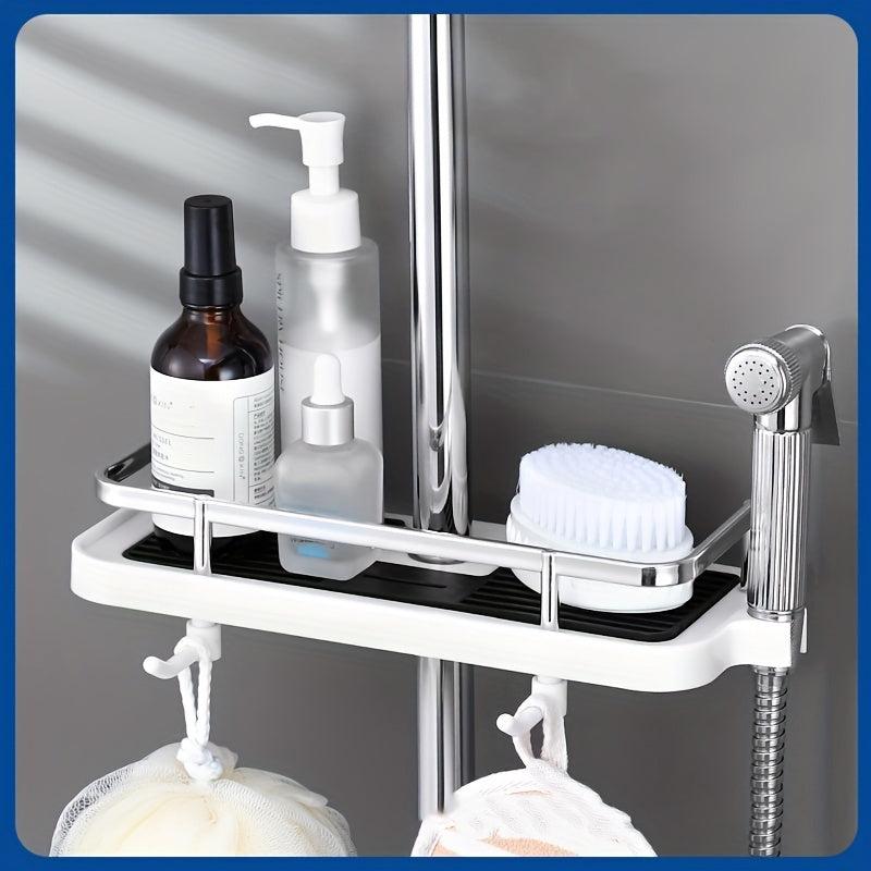 Bathroom Shower Shelf With Hooks Storage Rack Shower Caddy