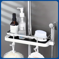 Bathroom Shower Shelf With Hooks Storage Rack Shower Caddy