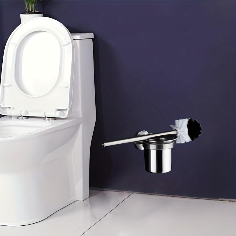 Stainless Steel Toilet Brush Holder Wall Mounted Long Handle Bathroom Tool