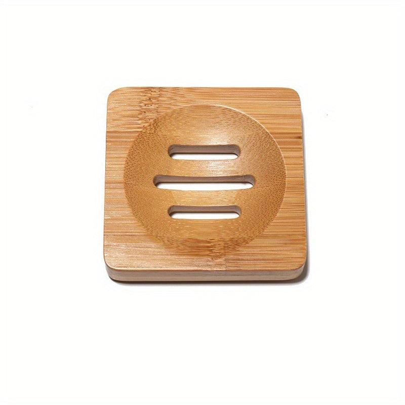 Bamboo Soap Box Drain Soap Dish Bathroom Accessories