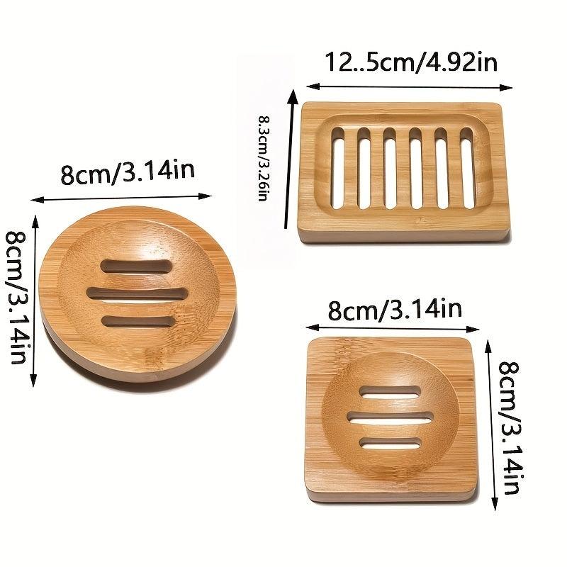 Bamboo Soap Box Drain Soap Dish Bathroom Accessories
