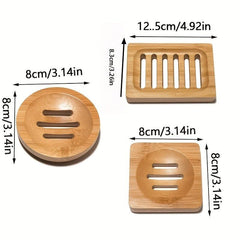 Bamboo Soap Box Drain Soap Dish Bathroom Accessories
