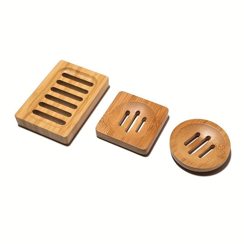 Bamboo Soap Box Drain Soap Dish Bathroom Accessories