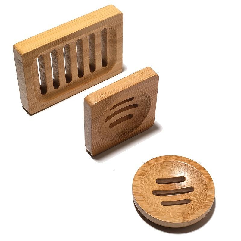 Bamboo Soap Box Drain Soap Dish Bathroom Accessories
