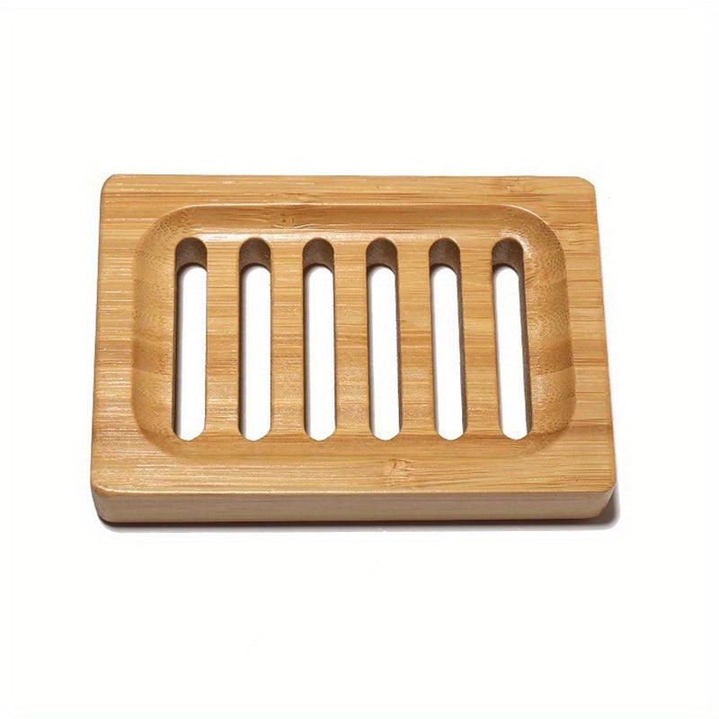 Bamboo Soap Box Drain Soap Dish Bathroom Accessories