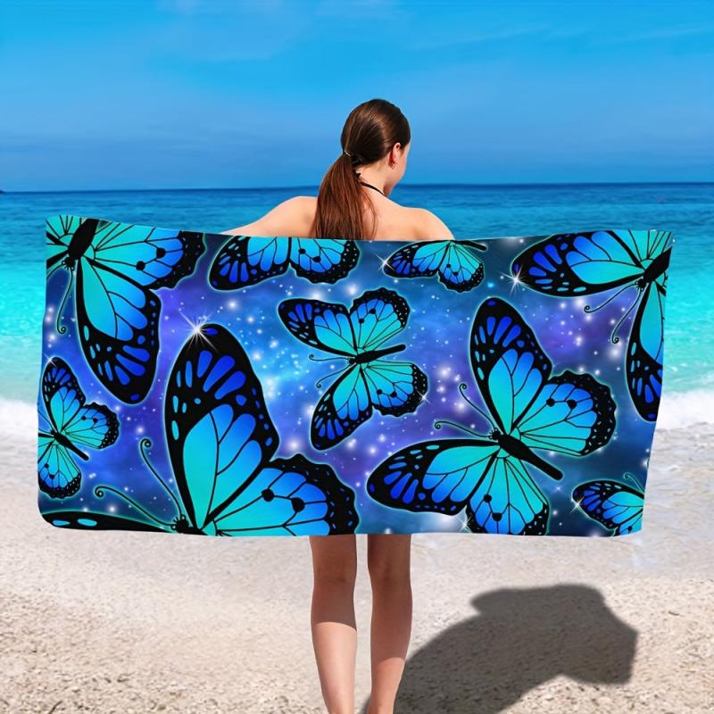 Microfiber Butterfly Beach Towel for Swimming Diving Summer