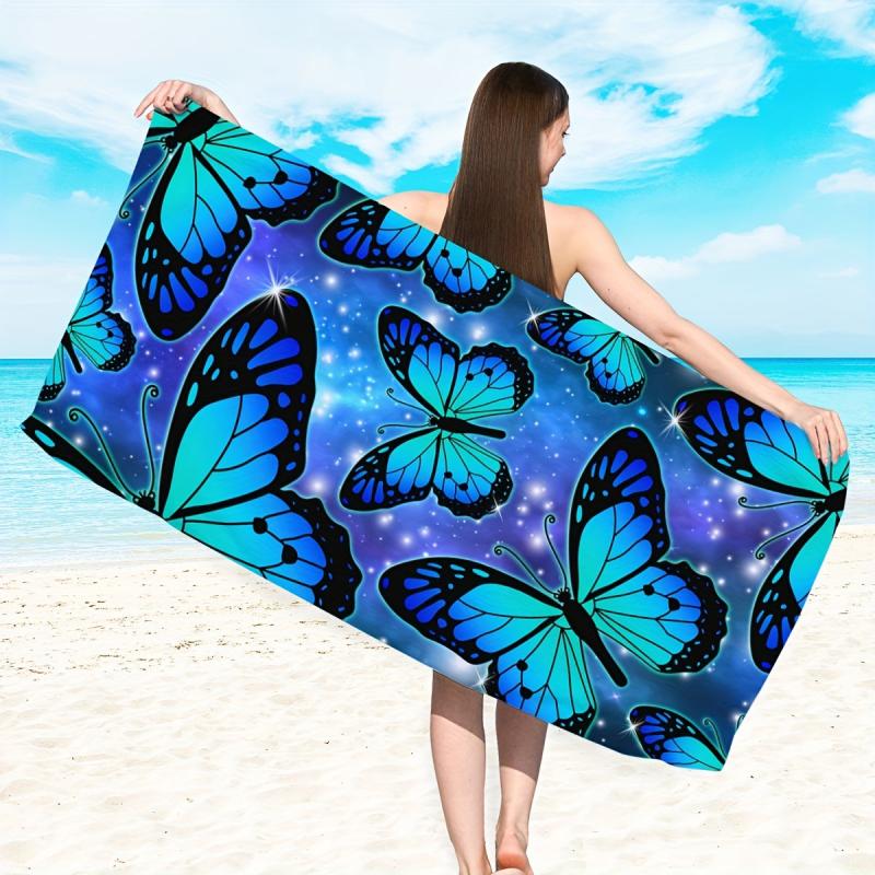 Microfiber Butterfly Beach Towel for Swimming Diving Summer