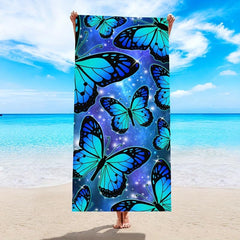 Microfiber Butterfly Beach Towel for Swimming Diving Summer