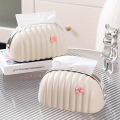 Bow Tissue Box Cover Napkin Dispenser Container Tissue Holder