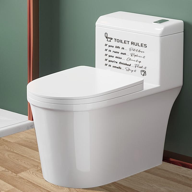 1pc Motto Letters Toilet Stickers Funny Bathroom Decor