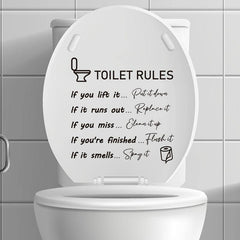 1pc Motto Letters Toilet Stickers Funny Bathroom Decor
