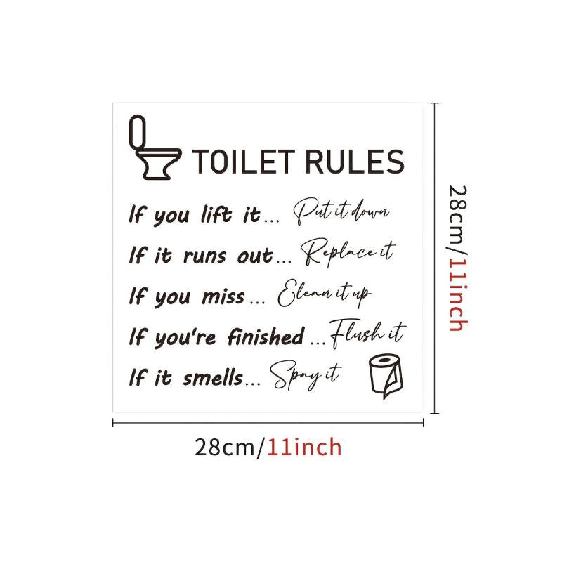 1pc Motto Letters Toilet Stickers Funny Bathroom Decor