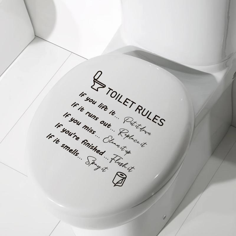 1pc Motto Letters Toilet Stickers Funny Bathroom Decor