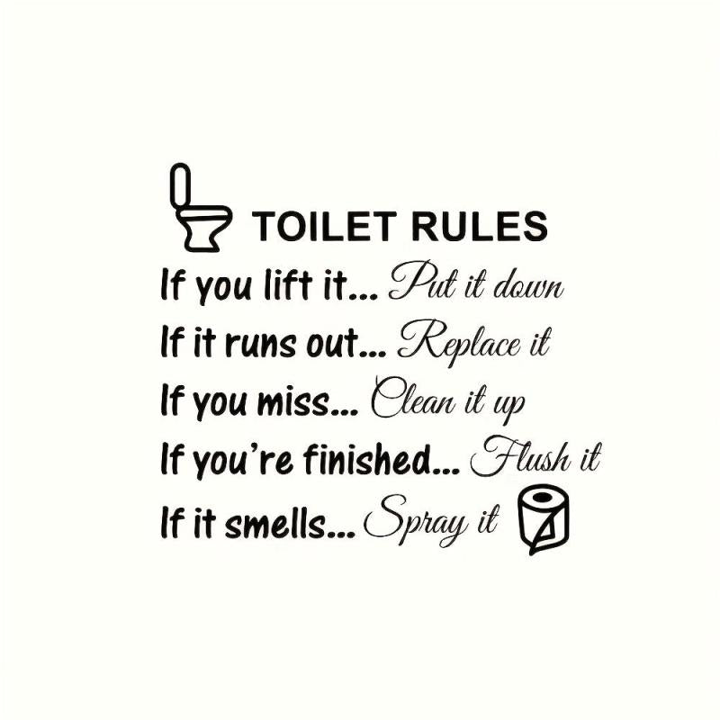 1pc Motto Letters Toilet Stickers Funny Bathroom Decor