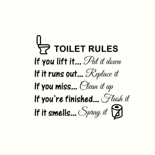 1pc Motto Letters Toilet Stickers Funny Bathroom Decor