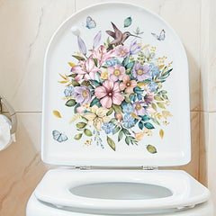 Daisy Flower Toilet Cover Sticker Bathroom Decor