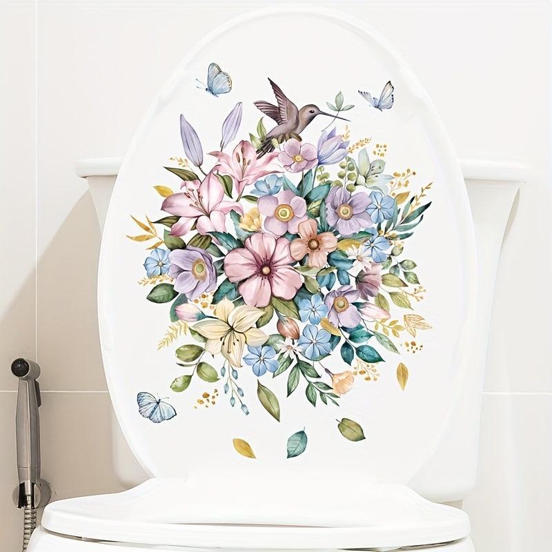 Daisy Flower Toilet Cover Sticker Bathroom Decor