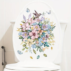 Daisy Flower Toilet Cover Sticker Bathroom Decor