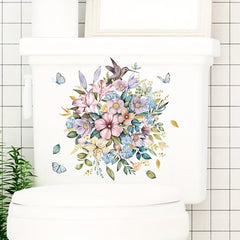 Daisy Flower Toilet Cover Sticker Bathroom Decor