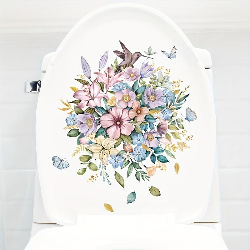 Daisy Flower Toilet Cover Sticker Bathroom Decor