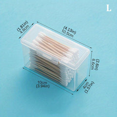 Clear Travel Storage Box with Cover for Toothpicks Cotton Swabs