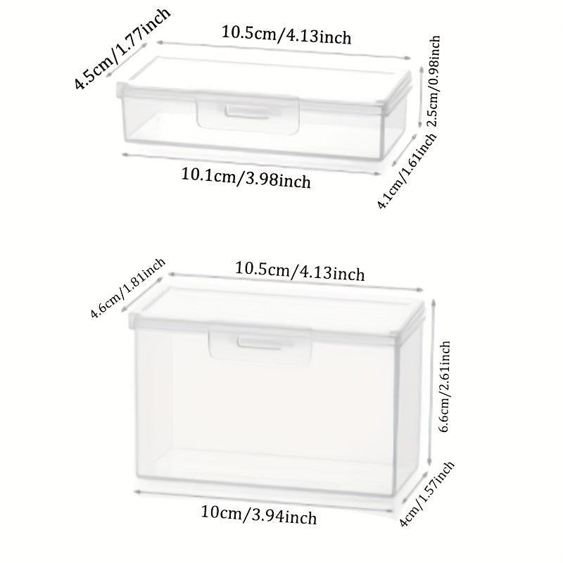 Clear Travel Storage Box with Cover for Toothpicks Cotton Swabs