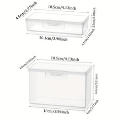 Clear Travel Storage Box with Cover for Toothpicks Cotton Swabs