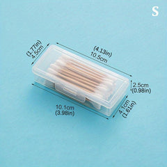 Clear Travel Storage Box with Cover for Toothpicks Cotton Swabs
