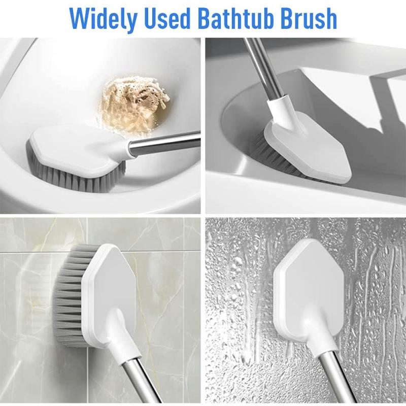Silicone Toilet Brush & Holder Set Non Slip Handle Soft Bristles Bathroom Access