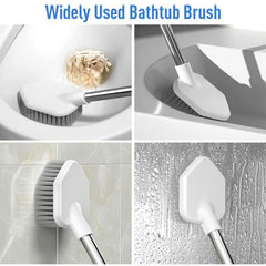 Silicone Toilet Brush & Holder Set Non Slip Handle Soft Bristles Bathroom Access