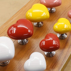 Colorful Heart Toilet Press Button Aux Fashionable Love Style