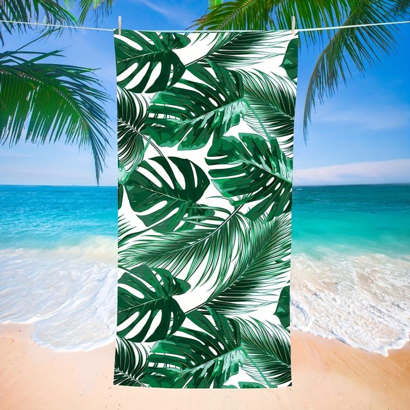 Tropical Leaf Print Quick Dry Beach Towel Lightweight and Absorbent