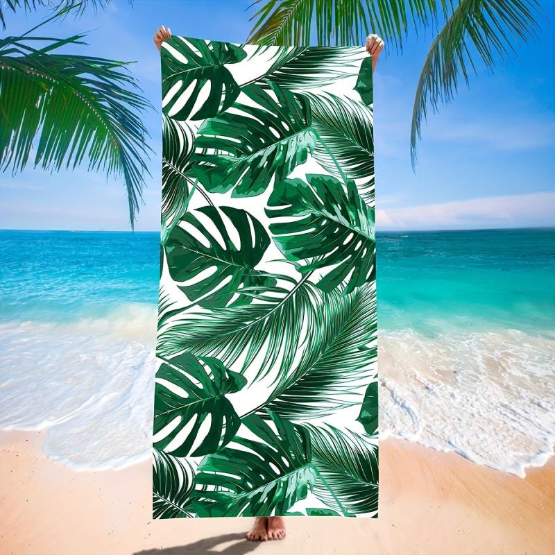 Tropical Leaf Print Quick Dry Beach Towel Lightweight and Absorbent