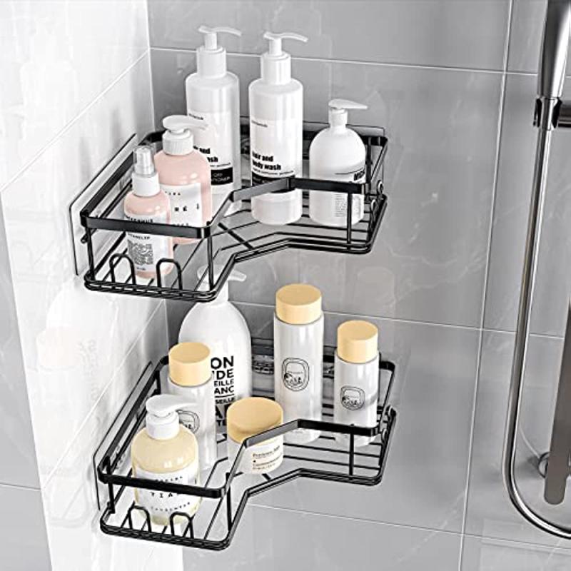 Corner Shower Caddy Stainless Steel with 8 Hooks