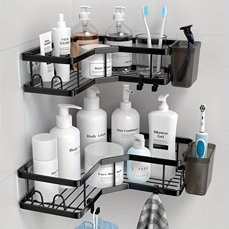 Corner Shower Caddy Stainless Steel with 8 Hooks