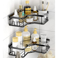 Corner Shower Caddy Stainless Steel with 8 Hooks