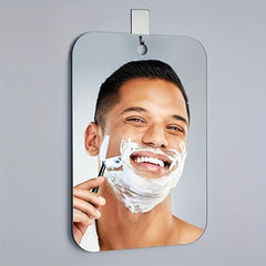 Anti fog Shower Mirror Bathroom Shaving Mirror with Adhesive Hook
